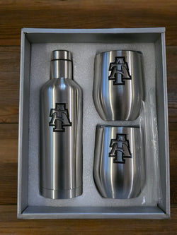 Stainless Steel Wine Bottle & Tumbler Set
